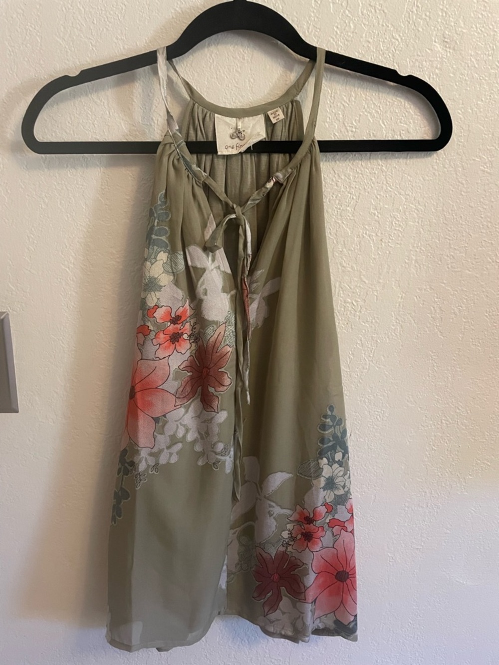 MADE IN INDIA One Fine Day Olive Green Top with Bicycle Charm